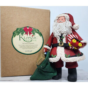 Klassic Kringle, 'Jolly Ole' Santa' 6.5" Santa w/Gift Sack/Free Standing, New